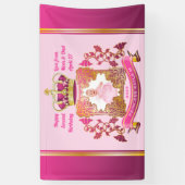 Princess Gold Crown Perlen Ihr Foto Extravaganten Banner (Vertikal)