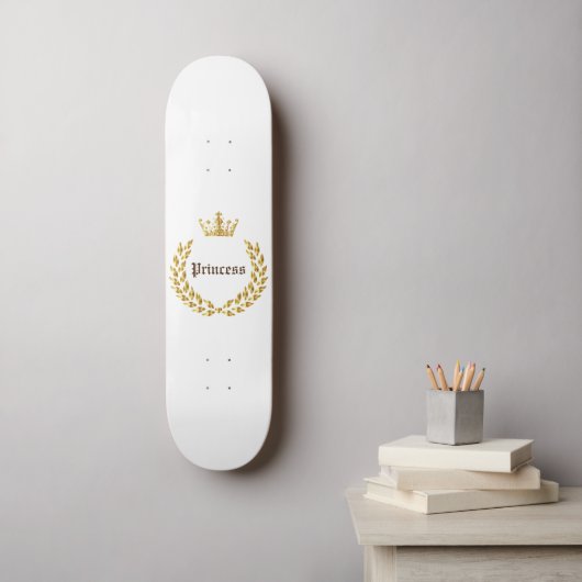 Princess Gold Crown Skateboard (Wandkunst)
