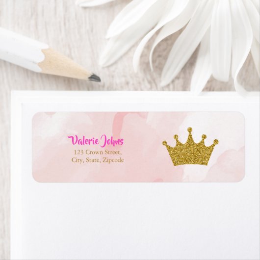 Princess Gold Glitzer Crown Baby Dusche (Insitu)