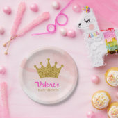 Princess Gold Glitzer Crown Baby Dusche Pappteller (Party)