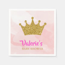 Princess Gold Glitzer Crown Baby Dusche