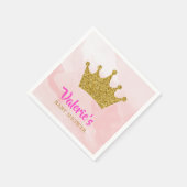 Princess Gold Glitzer Crown Baby Dusche Serviette (Ecke)