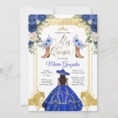 Princess Gold Navy Boots Charra 15. Anos 2 Einladung (Vorderseite)