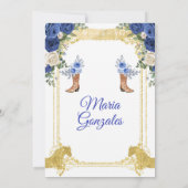 Princess Gold Navy Boots Charra 15. Anos 2 Einladung (Rückseite)