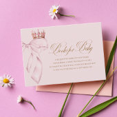 Princess Gold Pink Girl Baby Shower Books for baby Begleitkarte
