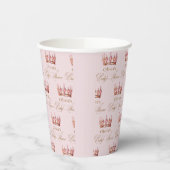 Princess Gold Pink Girl Baby Shower Pappbecher (Links)