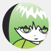 Princess Green Classic Round Aufkleber (Vorderseite)