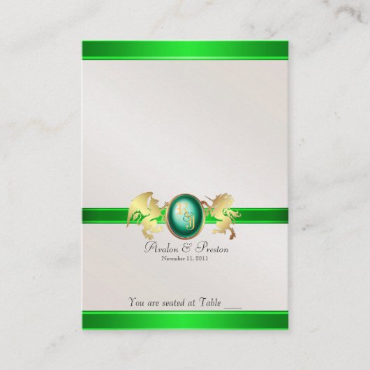 Princess Green Jewel Table Platzkarte (Vorderseite)