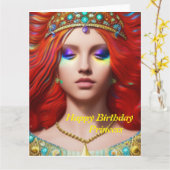Princess Happy Birthday Card Karte (Gelbe Blume)