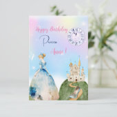 Princess Happy Birthday Greeting Karte (Stehend Vorderseite)