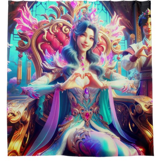 Princess Heart Hands Duschvorhang (Vorderseite)