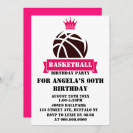 Princess Hot Pink Basketball Geburtstagsparty Einl