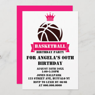 Princess Hot Pink Basketball Geburtstagsparty Einl