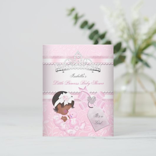 Princess Hübsch Baby Dusche Niedlich Girl Tiara Et Einladung (Stehend Vorderseite)