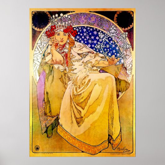 Princess Hyacinth Poster von Alphonse Mucha (Vorne)