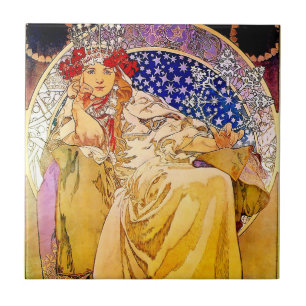 Princess Hyacinth Poster von Alphonse Mucha Fliese