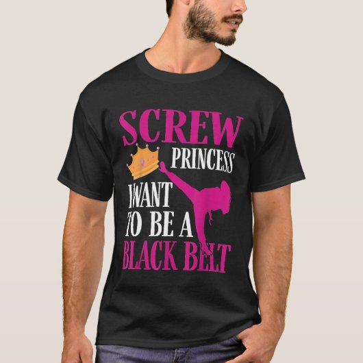Princess I Woll to be a Black Belt - Niedlich Kara T-Shirt (Vorderseite)