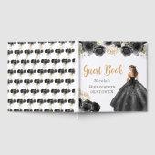 Princess in Black Dress Quinceanera Guest Book Gästebuch (Voll)