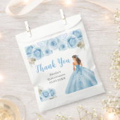 Princess in Blue Dress Quinceanera Vielen Dank Geschenktütchen (Ausgeschnitten)