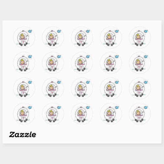 Princess in Carriage Sticker (Blatt)