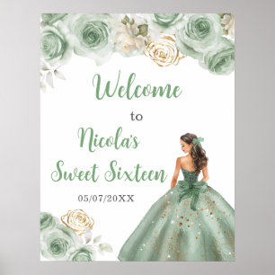 Princess in einem grünen Kleid 16 . Geburtstag Wil Poster
