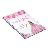 Princess in Light Pink Quinceanera Gästebuch Notizblock (Rechte Seite)