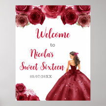 Princess in Red Dress 16 . Geburtstag Willkommen
