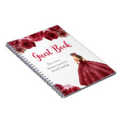 Princess in Red Dress Quinceanera Gästebuch Notizblock (Rechte Seite)