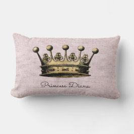 Princess Individuelle Name Vintage Goldkrone Dekor Lendenkissen