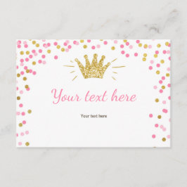 Princess Insert card Girl Pink Gold Dusche
