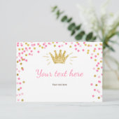 Princess Insert card Girl Pink Gold Dusche (Stehend Vorderseite)