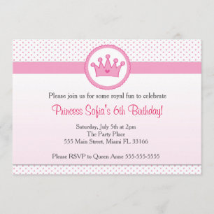 Princess Invitation Girl Geburtstagsparty Pink Cro Einladung