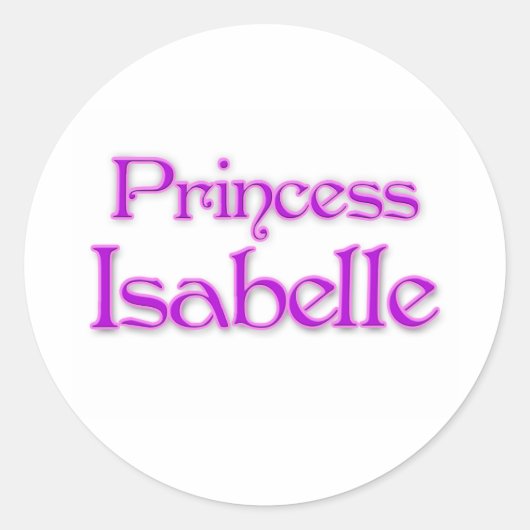 Princess Isabelle Runder Aufkleber (Vorderseite)