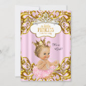 Princess ist auf dem Weg zum Baby Dusche Pink Blon Einladung (Vorderseite)