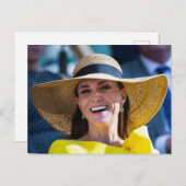 Princess Kate gelb stilisiert Postkarte (Vorne/Hinten)