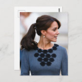Princess Kate grau stylisiert Postkarte (Vorne/Hinten)