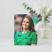 Princess Kate grün stilisiert Postkarte (Stehend Vorderseite)
