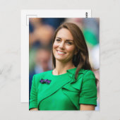 Princess Kate grün stilisiert Postkarte (Vorne/Hinten)