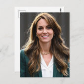 Princess Kate grün weiß stilisiert Postkarte (Vorne/Hinten)