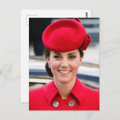 Princess Kate red stilisiert Postkarte (Vorne/Hinten)