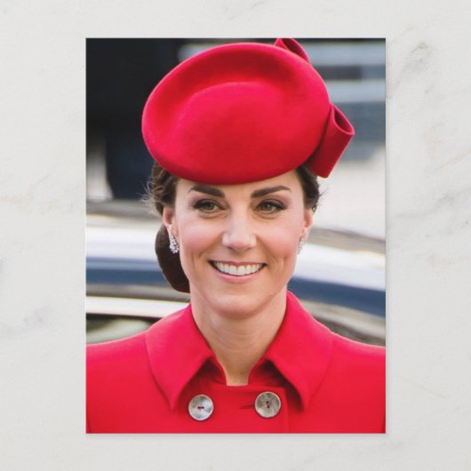 Princess Kate red stilisiert Postkarte (Vorderseite)