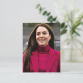 Princess Kate rosa stilisiert Postkarte (Stehend Vorderseite)