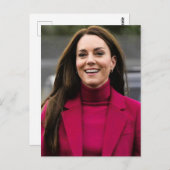Princess Kate rosa stilisiert Postkarte (Vorne/Hinten)