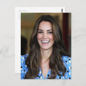 Princess Kate sky blau stilisiert Postkarte (Vorne/Hinten)
