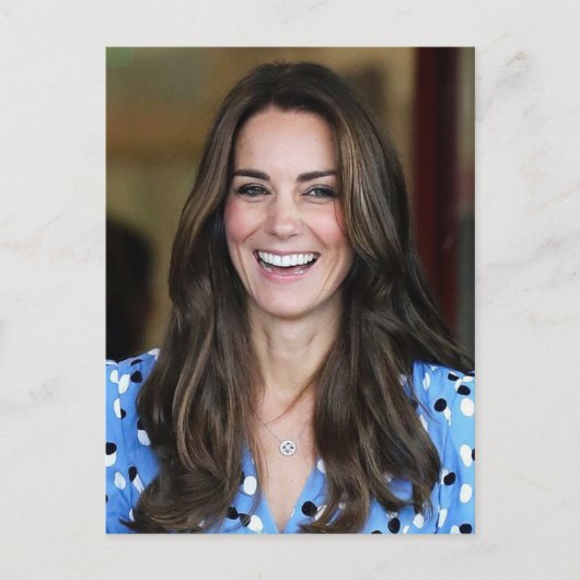 Princess Kate sky blau stilisiert Postkarte (Vorderseite)