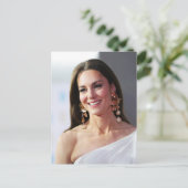 Princess Kate white stilisiert Postkarte (Stehend Vorderseite)