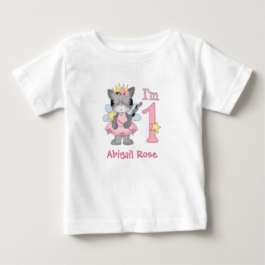 Princess Kitty 1. Geburtstag Baby T - Shirt (Vorderseite)