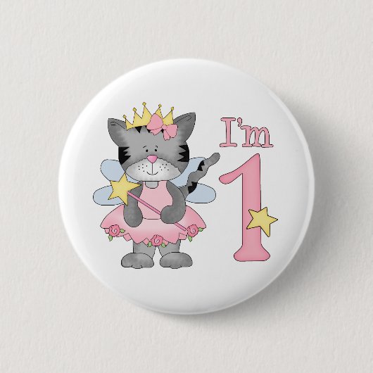 Princess Kitty 1. Geburtstag Button (Vorderseite)