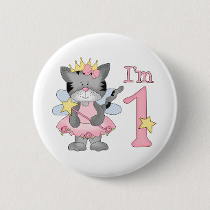 Princess Kitty 1. Geburtstag Button