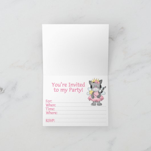 Princess Kitty 1. Geburtstag Einladung (Innenseite)